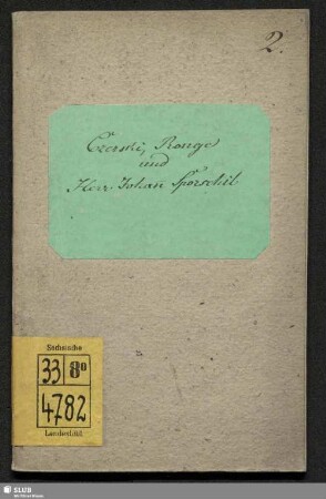 Czerski, Ronge und Herr Johann Sporschil