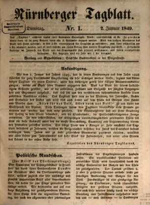 Nürnberger Tagblatt. 1849