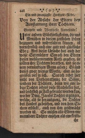 Ein und zwanzigste - Dreyssigste Hochzeit-Rede