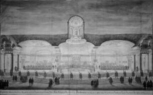 Das Gebäude von innwendig, wie es im Plauischen Grund ohnweit von Dreßden am Tage des Berg-Wercks-Fest gesehen worden, am 26. Sept. 1719