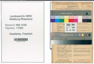 Entnazifizierung Friedrich Hoesterey , geb. 11.03.1891 (Bergbauangestellter)