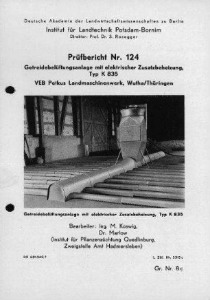 Getreidebelüftungsanlage mit elektrischer Zusatzbeheizung