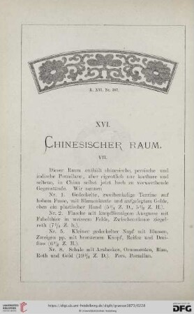 XVI. Chinesischer Raum