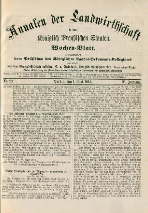 No. 23. Berlin, den 1. Juni 1864. IV. Jahrgang.