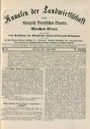 No. 23. Berlin, den 1. Juni 1864. IV. Jahrgang.