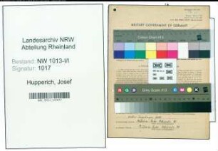 Entnazifizierung Josef Hupperich , geb. 25.12.1892 (Vorarbeiter)