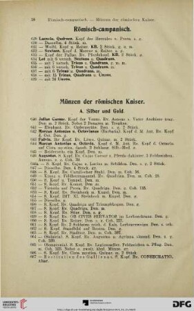 Münzen der römischen Kaiser (Nr. 640-3146a)