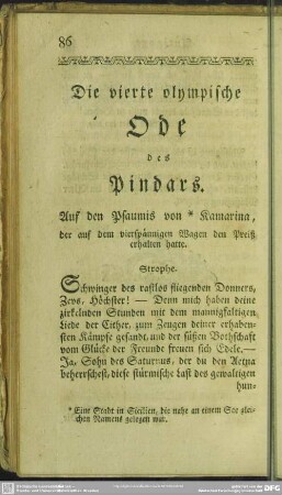 Nebst Pindars vierter und fünfter Ode