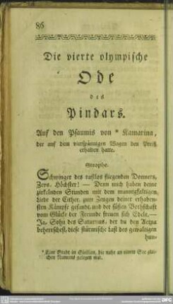 Nebst Pindars vierter und fünfter Ode