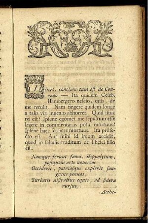 Ilicet, conclam tum est de Conrado ...