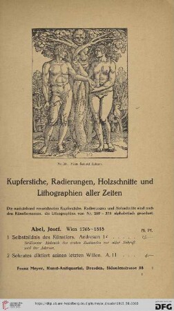 Kupferstiche, Radierungen, Holzschnitte und Lithographien aller Zeiten