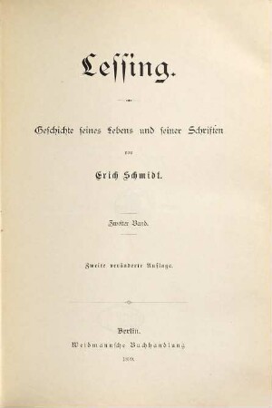 Lessing : Geschichte seines Lebens und seiner Schriften, 2