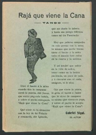 Rajá que viene la cana : Tango