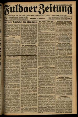 Ausgabe vom Dienstag, den 21. April 1931.