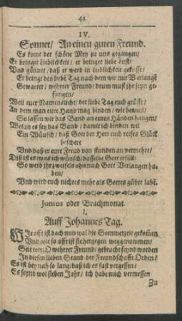 Junius oder Brachmonat.