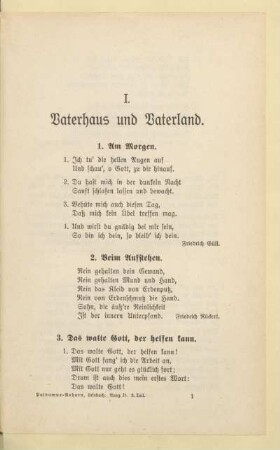 I. Vaterhaus und Vaterland