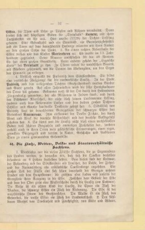 41. Die Fluß-, Wetter, Volks- und Staatsverhältnisse Sachsens