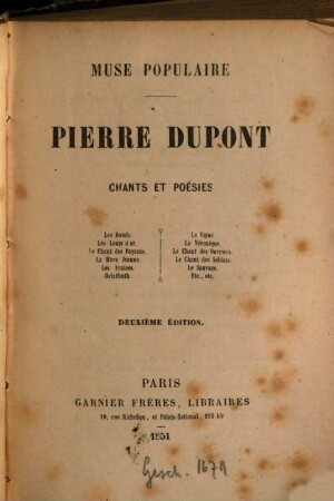 Chants et poésies