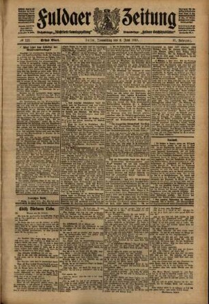 Erste Ausgabe vom Donnerstag, den 02. Juni 1910.