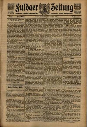 Erste Ausgabe vom Donnerstag, den 02. Juni 1910.