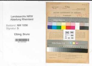 Entnazifizierung Bruno Elbing , geb. 06.05.1905 (Kaufmann)