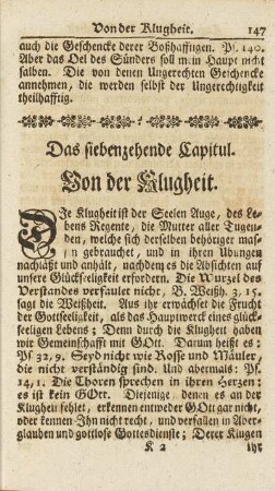 Das siebenzehende Capitul. Von der Klugheit.
