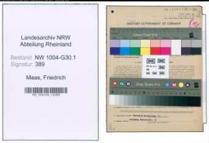 Entnazifizierung Friedrich Maas , geb. 29.08.1898 (Spediteur)