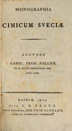 Monographia cimicum Sueciae
