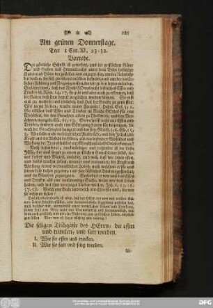 Am grünen Donnerstage. Text I. Cor. XI, 23 - 32.