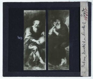 Rubens, Heraklit, der weinende Philosoph (Madrid Prado P001680),Rubens, Demokrit, der lachende Philosoph (Madrid Prado P001682)