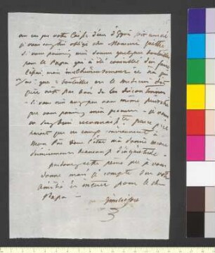 Brief von Gore, Emilie an Goethe, Johann Wolfgang von