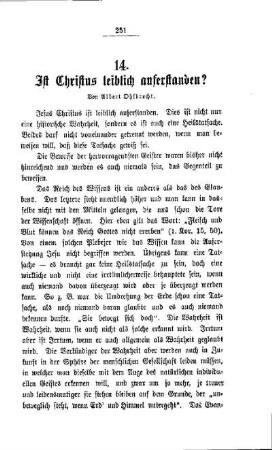 Ist Christus leiblich auferstanden?