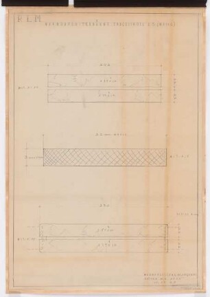 Reichsluftfahrtministerium, Berlin: Wache L5: Marmorfensterbänke Ansichten [1:10], Schnitt 1:1