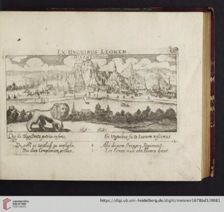 E37. Dinant in Flandern, "Ex unguibus leonem"