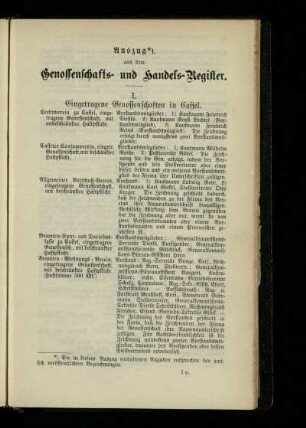 Auszug aus dem Genossenschafts- und Handels-Register