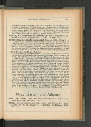 Neue Karten und Atlanten.