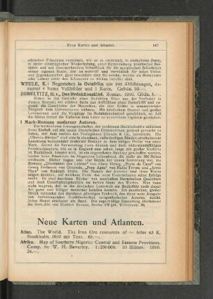 Neue Karten und Atlanten.