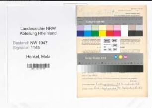 Entnazifizierung Meta Henkel , geb. 27.07.1896 (Lehrerin)