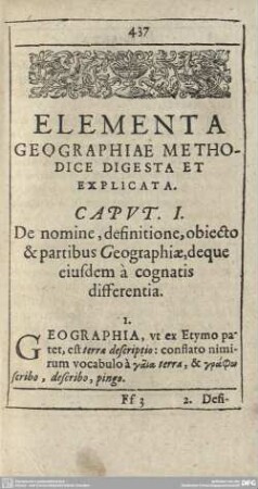 ELEMENTA GEOGRAPHIAE METHODICE DIGESTA ET EXPLICATA. Cap. I - LXXXIX