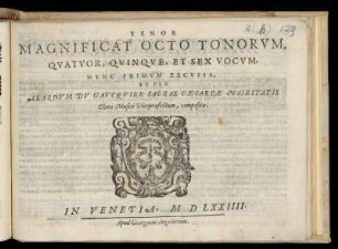 Alarde du Gaucquier: Magnificat octo tonorum. Tenor