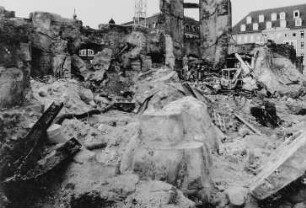 Ruine der Frauenkirche während ihrer archäologischen Enttrümmerung