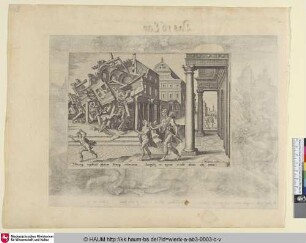 [Simson wird aus dem Gefängnis frei gelassen und zerstört den Tempel der Philister; Samson Let out of prison and Destroying the Temple of the Philistines]