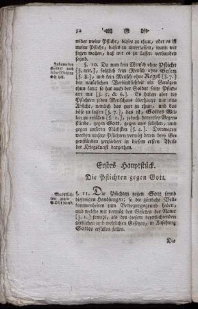 Erstes Hauptstück. Die Pflichten gegen Gott.