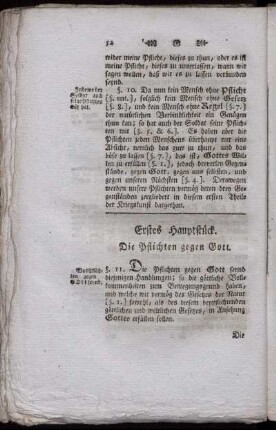 Erstes Hauptstück. Die Pflichten gegen Gott.