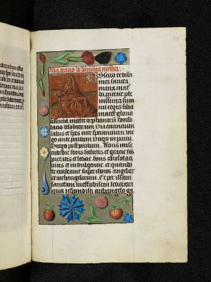 Bordürenseite mit Streumusterbordüre und Textanfangsminiatur: Pietà