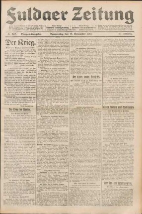 Ausgabe vom Donnerstag, den 19. November 1914.