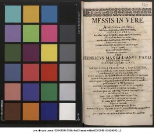 Messis In Vere : [P.P. ipso exequiarum die XXV Sept. M MVII.]