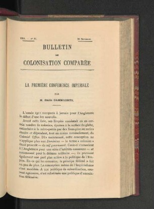 La Première Conference Imperiale.