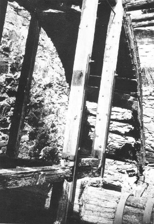 Triebischtal-Rothschönberg. Rothe Mühle, verfallenes Mühlrad Repro
