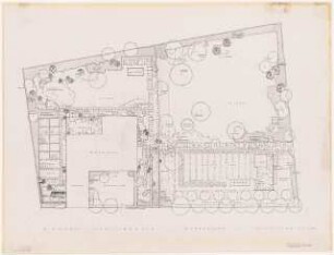 Garten Frau A. von Borsig, Berlin-Nikolassee: Lageplan mit Gartenplan 1:100